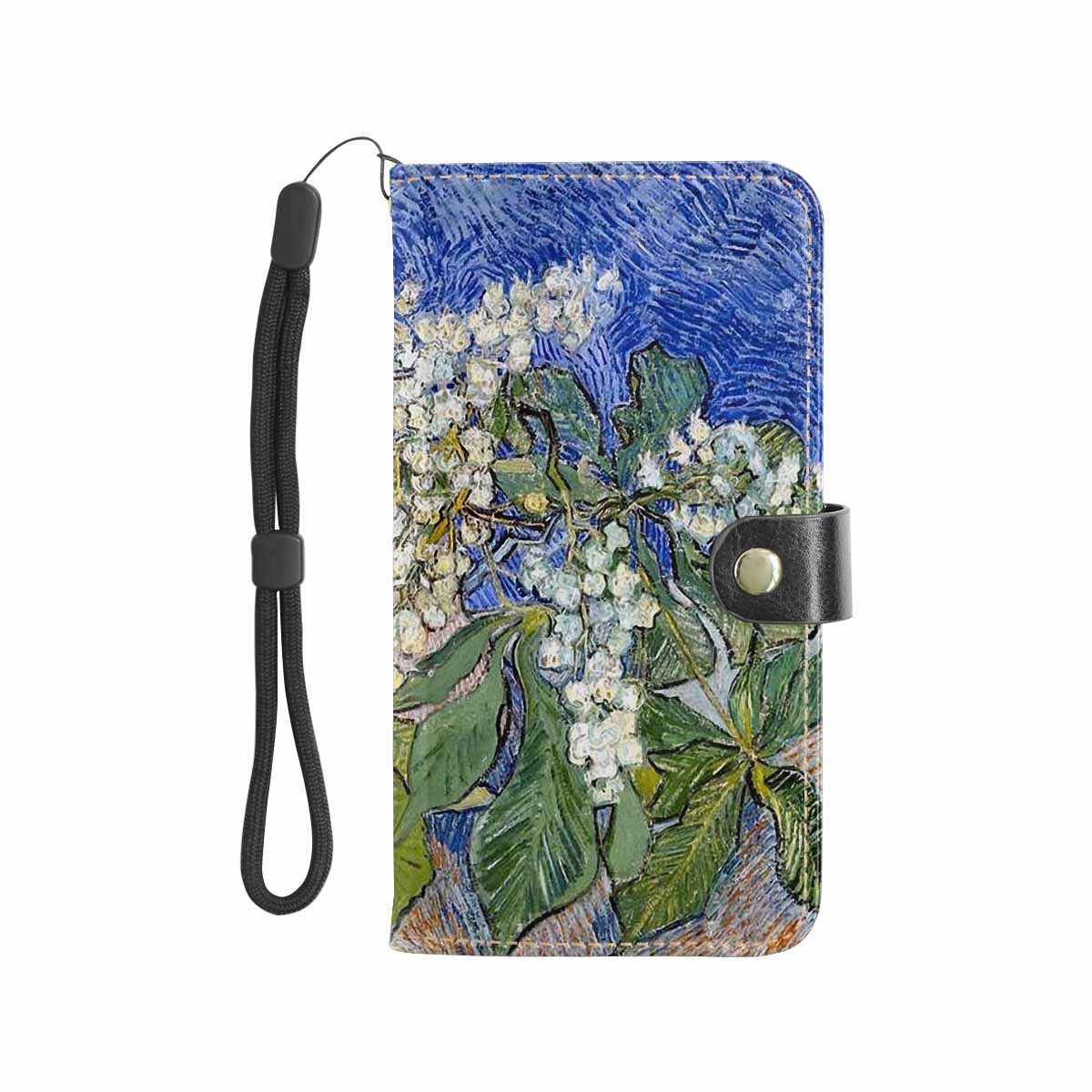 Vintage floral PU leather mobile phone purse, cell phone flip cover, Design 04