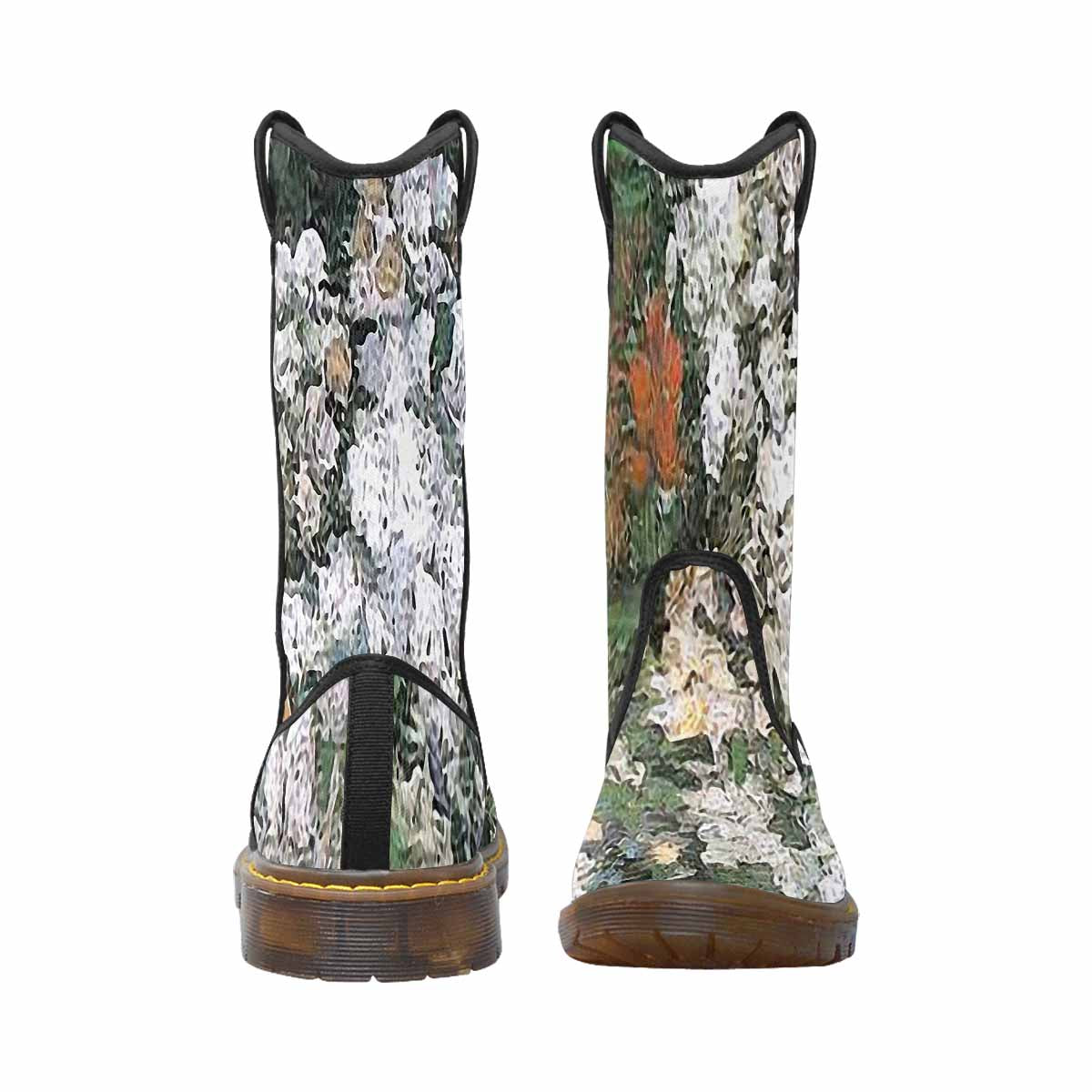 Vintage floral print, western lumber boots Design 07