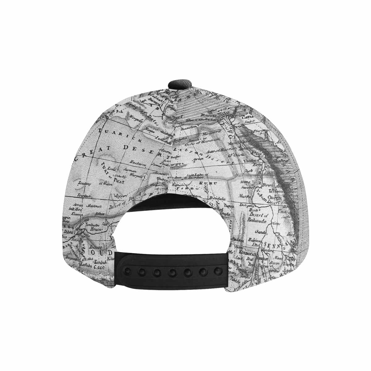 Antique Map design mens or womens deep snapback cap, trucker hat, Design 2