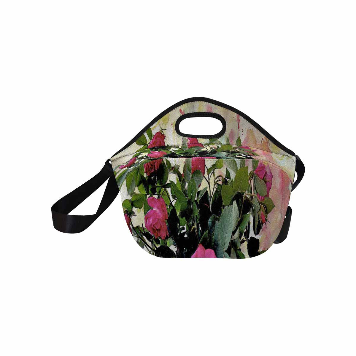 Vintage Floral print insulated lunch bag, Design 22