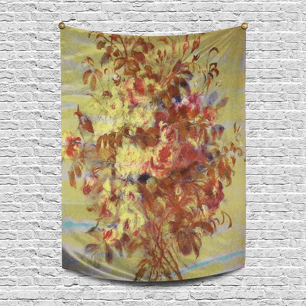 Vintage floral TAPESTRY, LARGE 60 x 80 in, Vertical, Design 11