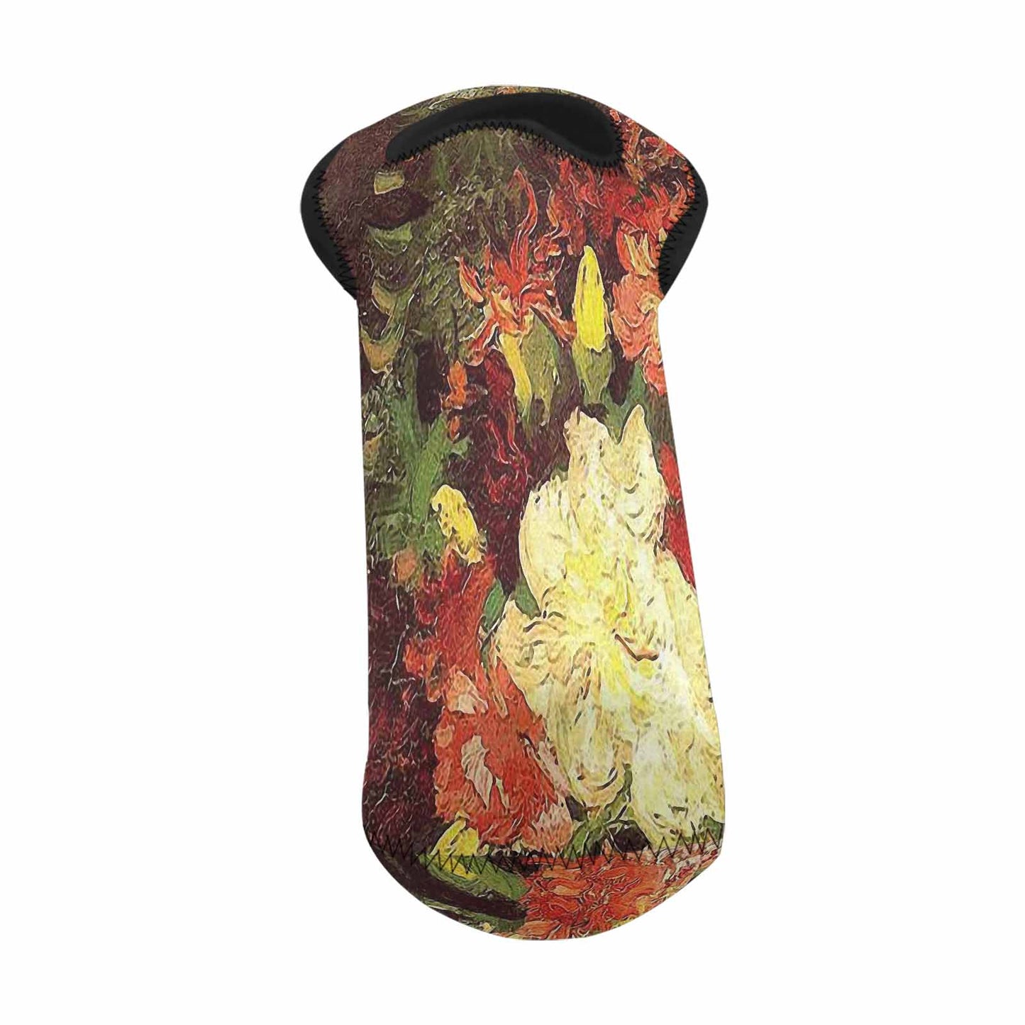 Vintage floral 1 bottle wine bag, Design 33