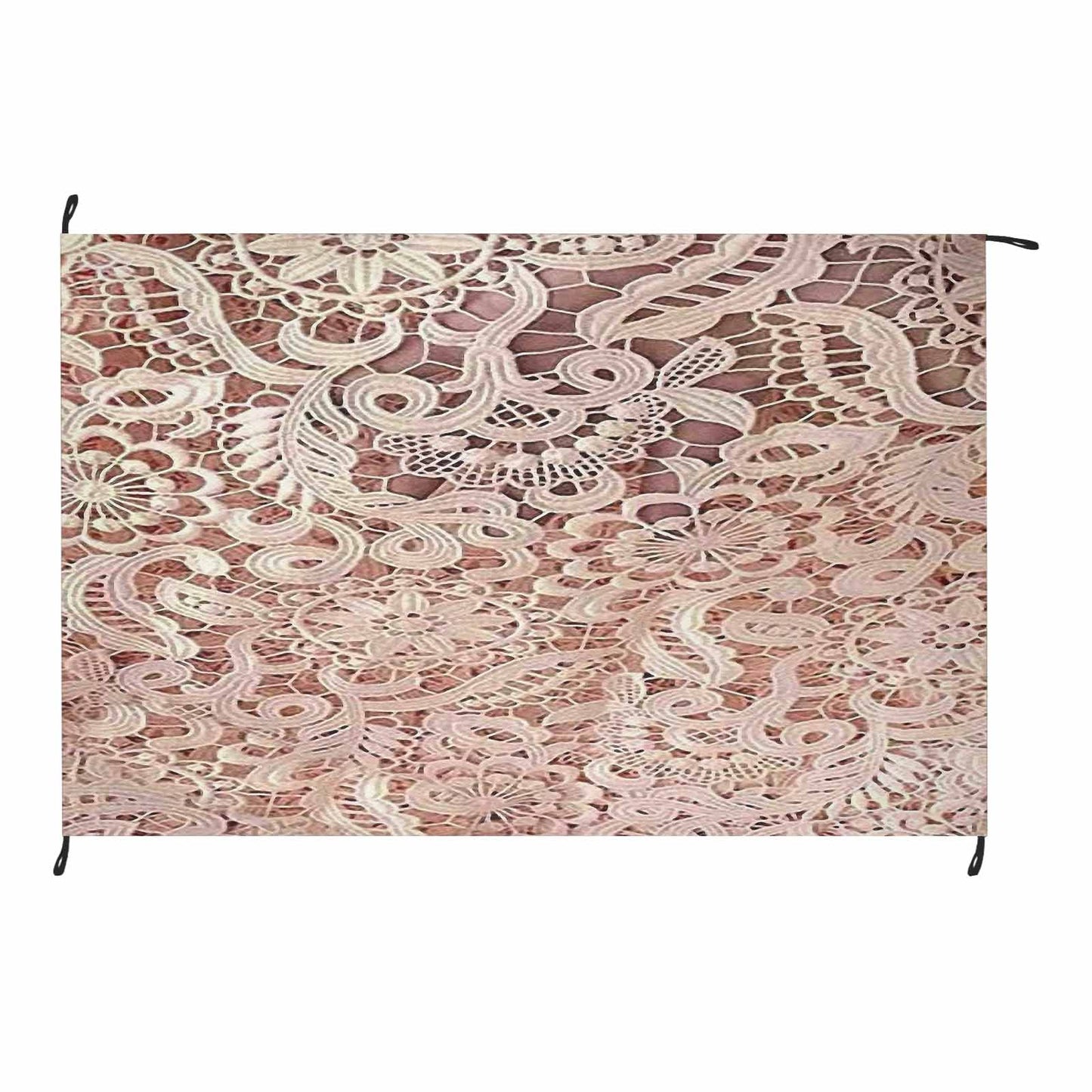 Victorian lace print waterproof picnic mat, 81 x 55in, design 11