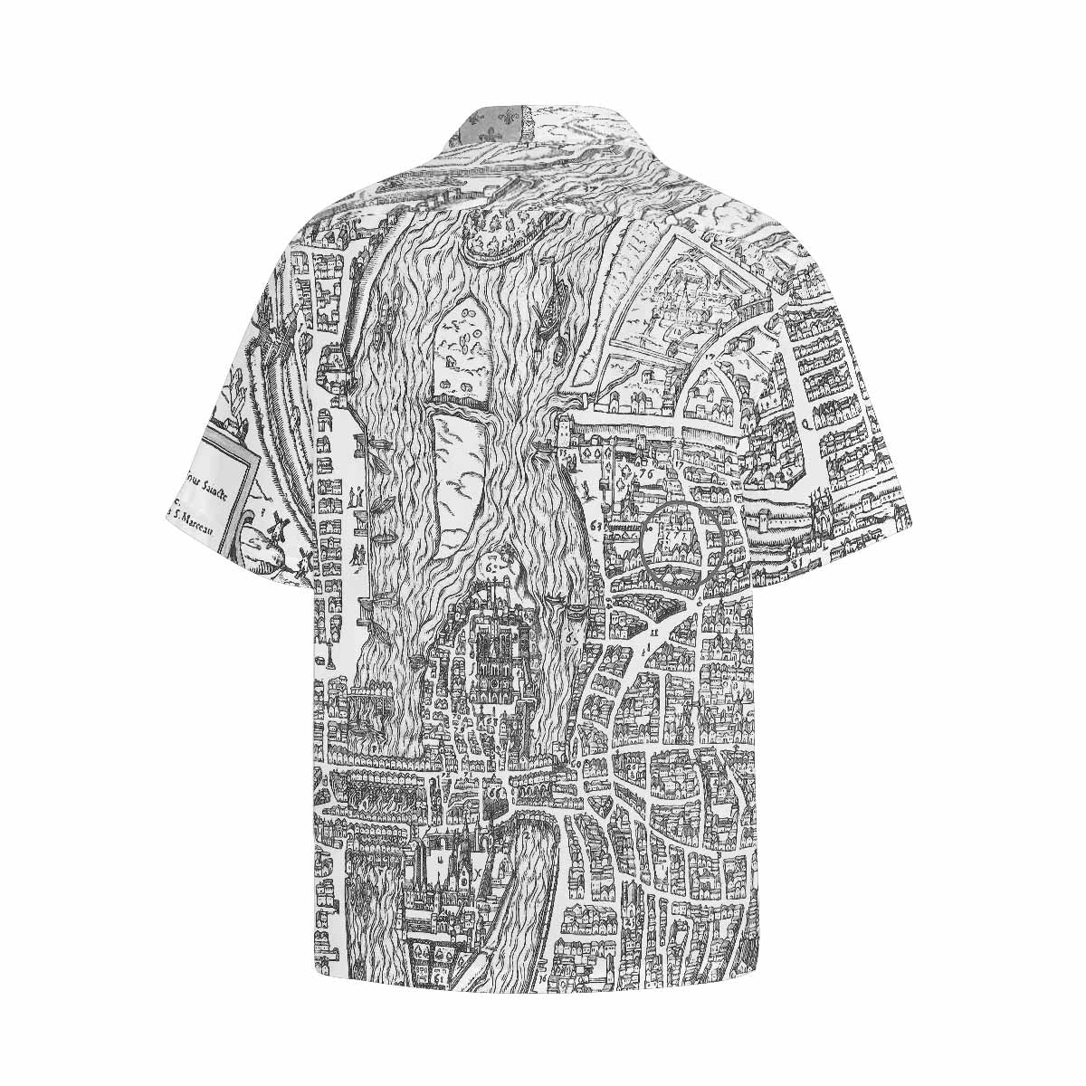 Antique Map design Hawaiian mens shirt, Design 47