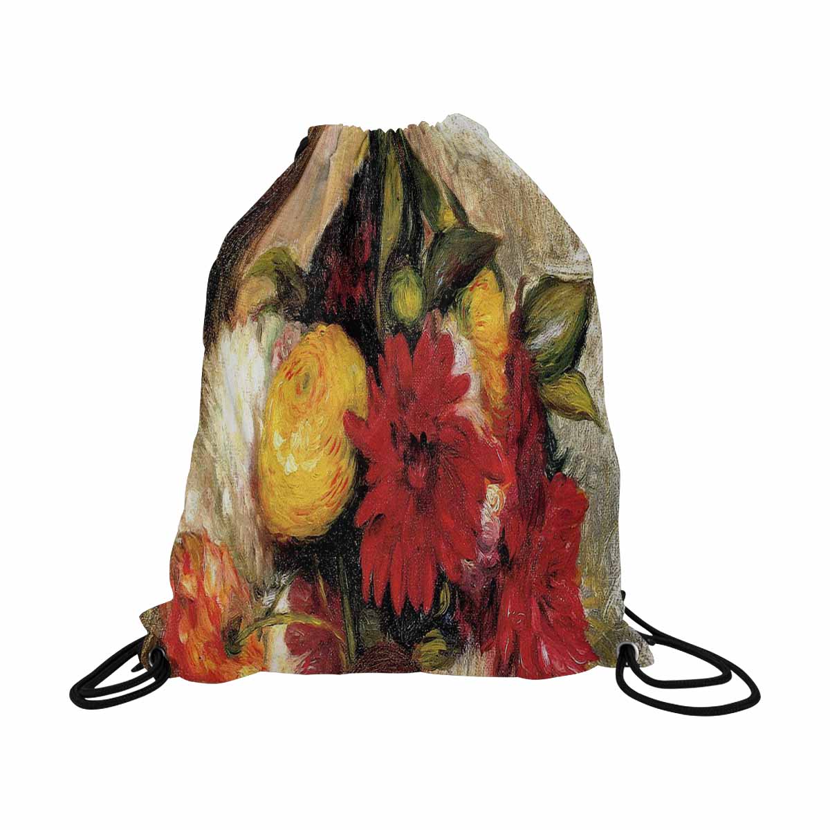 Vintage Floral print, DRAWSTRING BAG, LARGE, Design 25