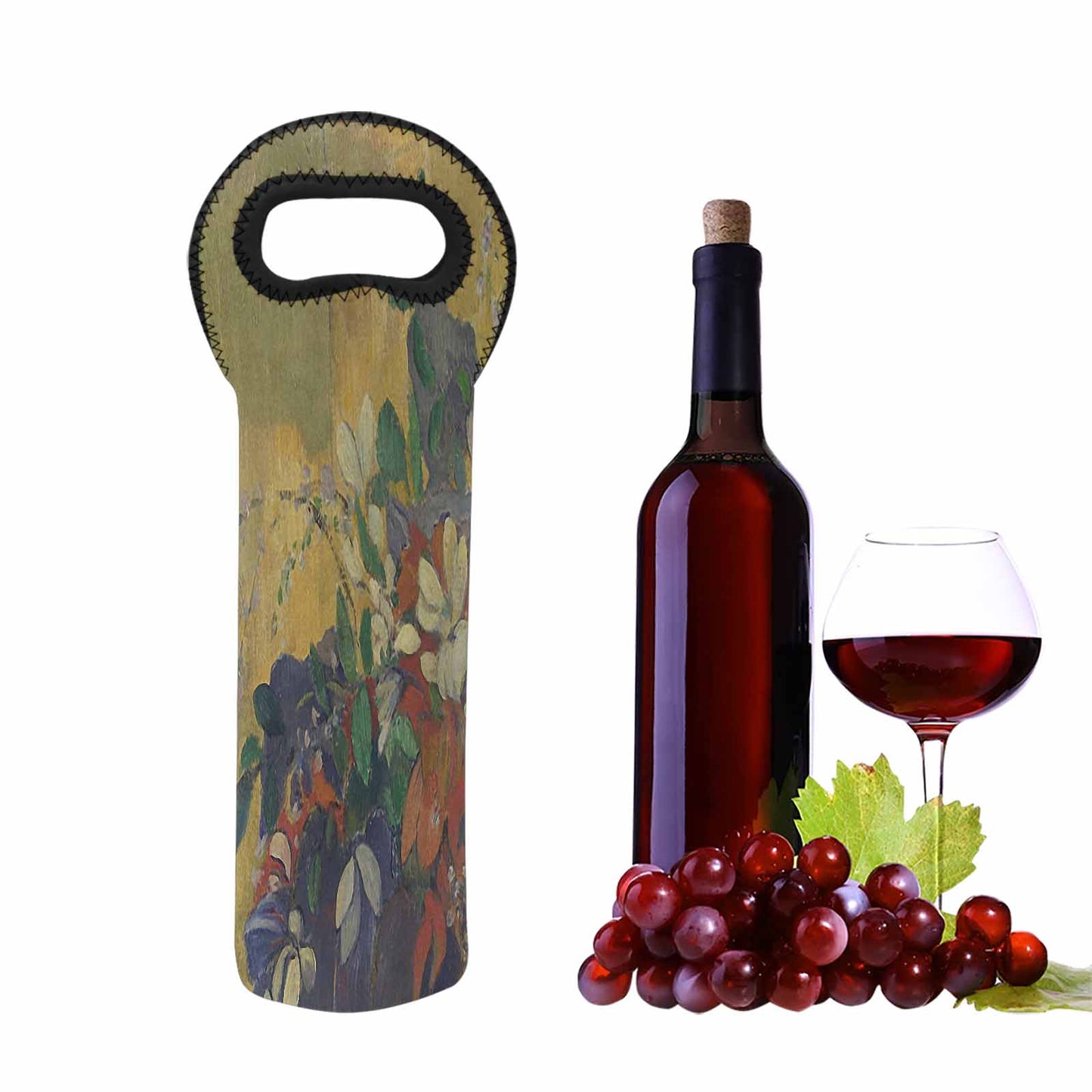 Vintage floral 1 bottle wine bag, Design 10