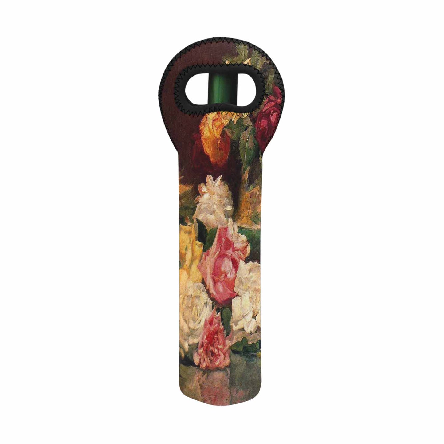 Vintage floral 1 bottle wine bag, Design 37