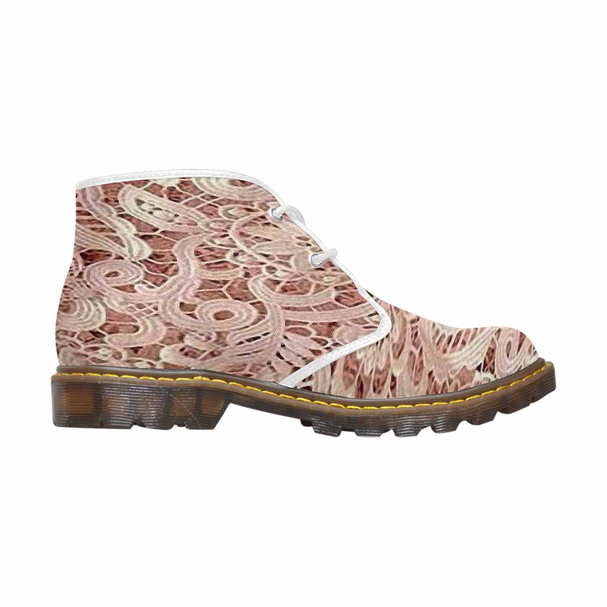 Lace Print, Cute comfy womens Chukka boots, design 11