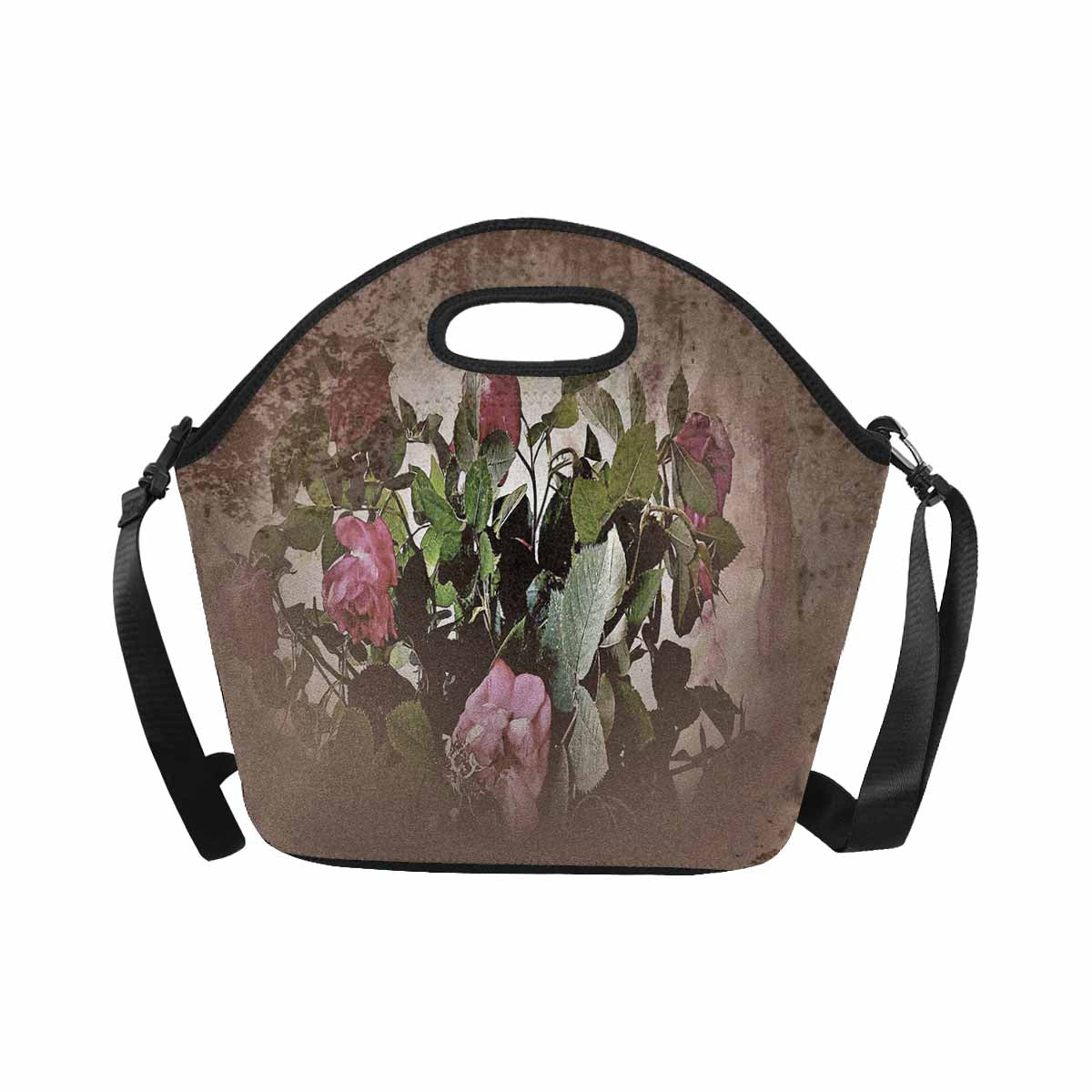 Vintage Floral print insulated lunch bag, Design 22x