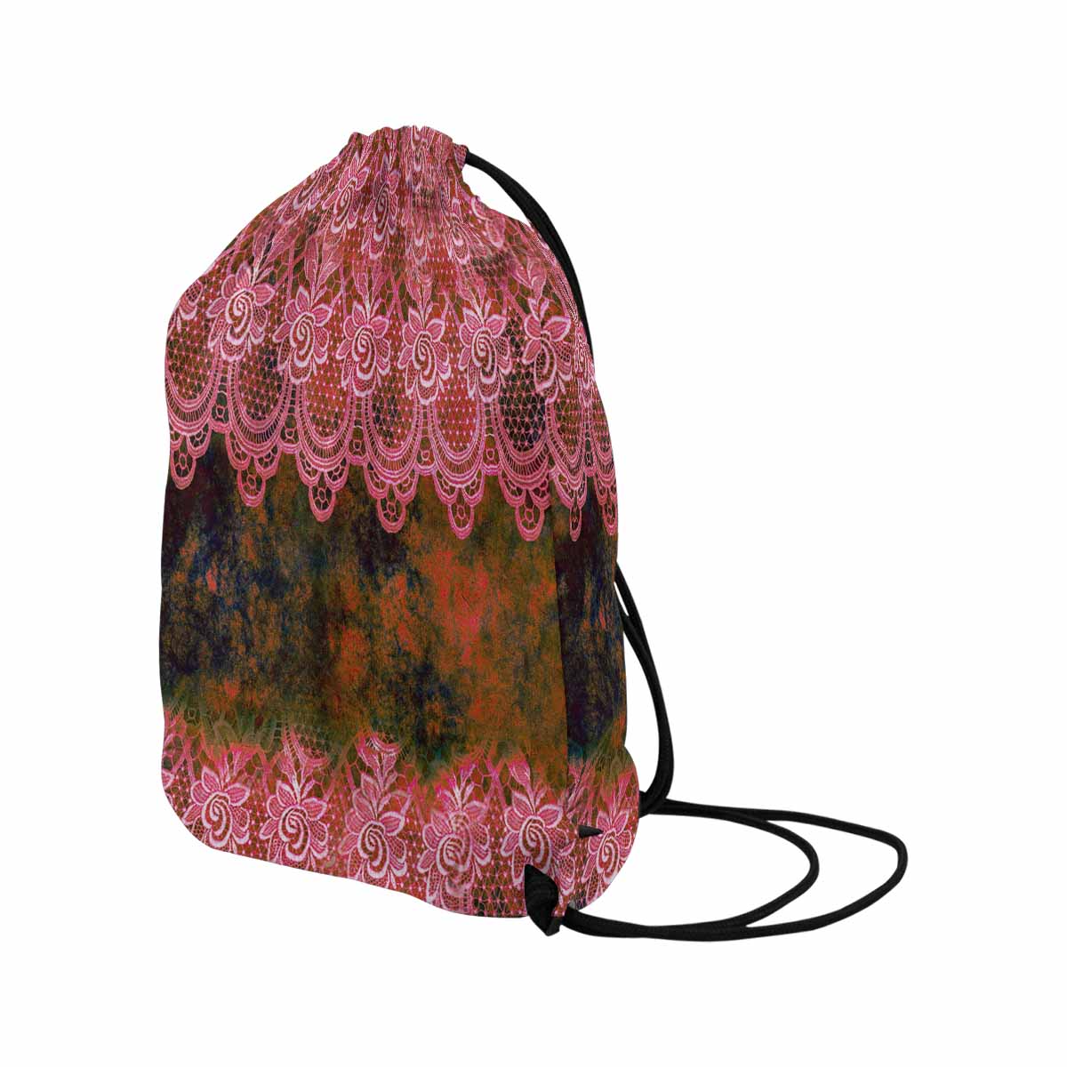 Victorian lace DRAWSTRING BAG, LARGE, design 32