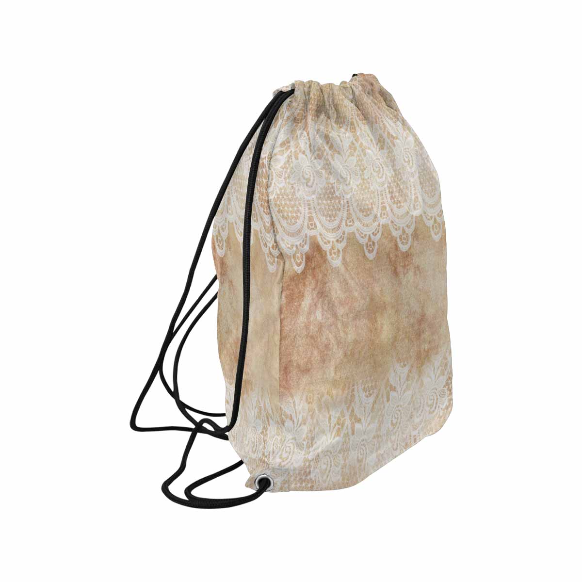 Victorian lace DRAWSTRING BAG, LARGE, design 30