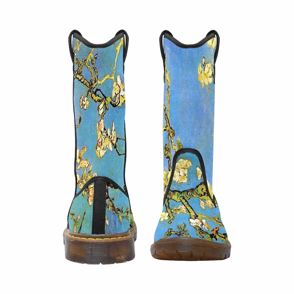 Vintage floral print, western lumber boots Design 20