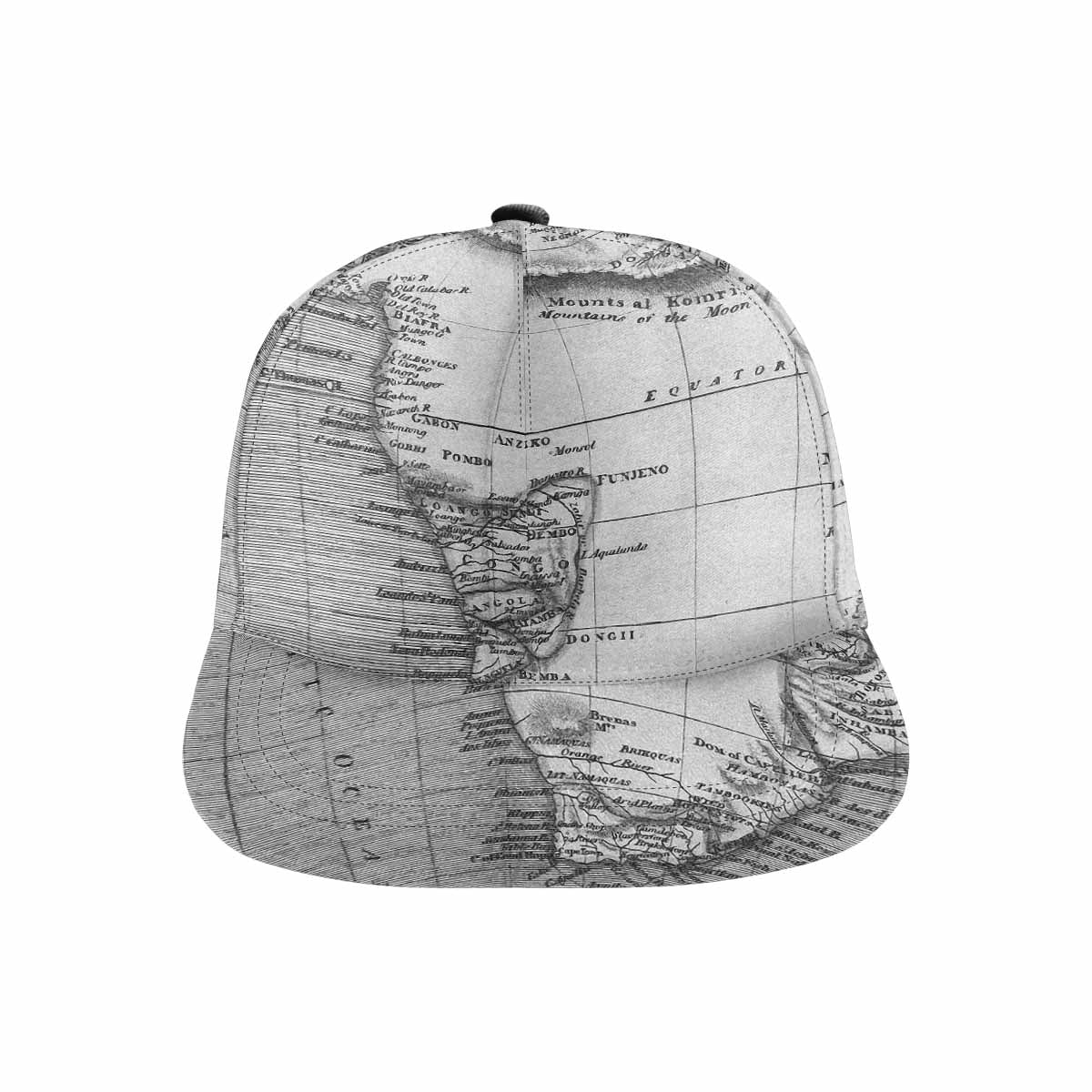 Antique Map design mens or womens deep snapback cap, trucker hat, Design 2