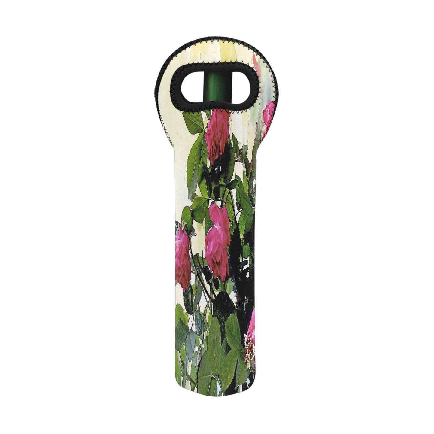 Vintage floral 1 bottle wine bag, Design 22