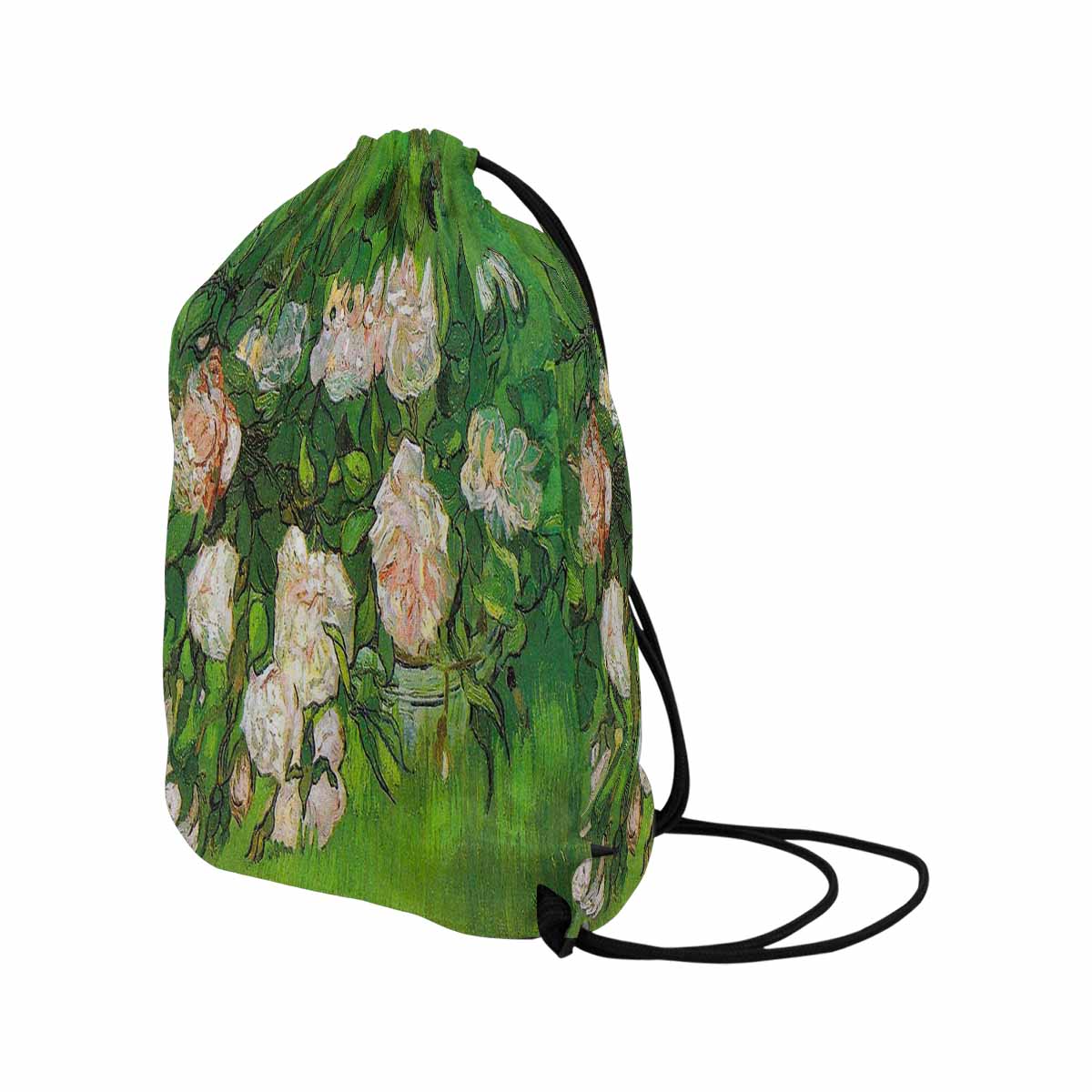 Vintage Floral print, DRAWSTRING BAG, LARGE, Design 06