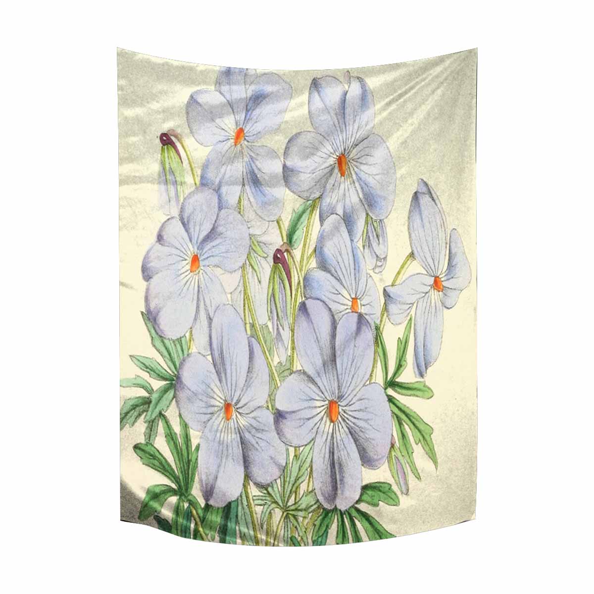 Vintage floral TAPESTRY, LARGE 60 x 80 in, Vertical, Design 13