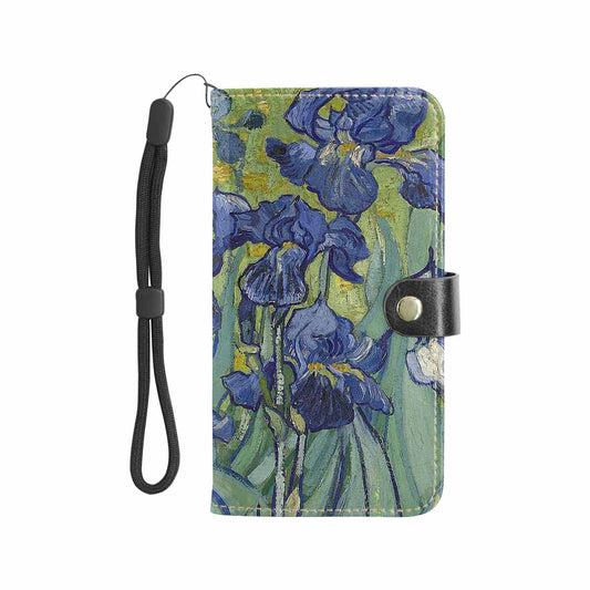 Vintage floral PU leather mobile phone purse, cell phone flip cover, Design 40