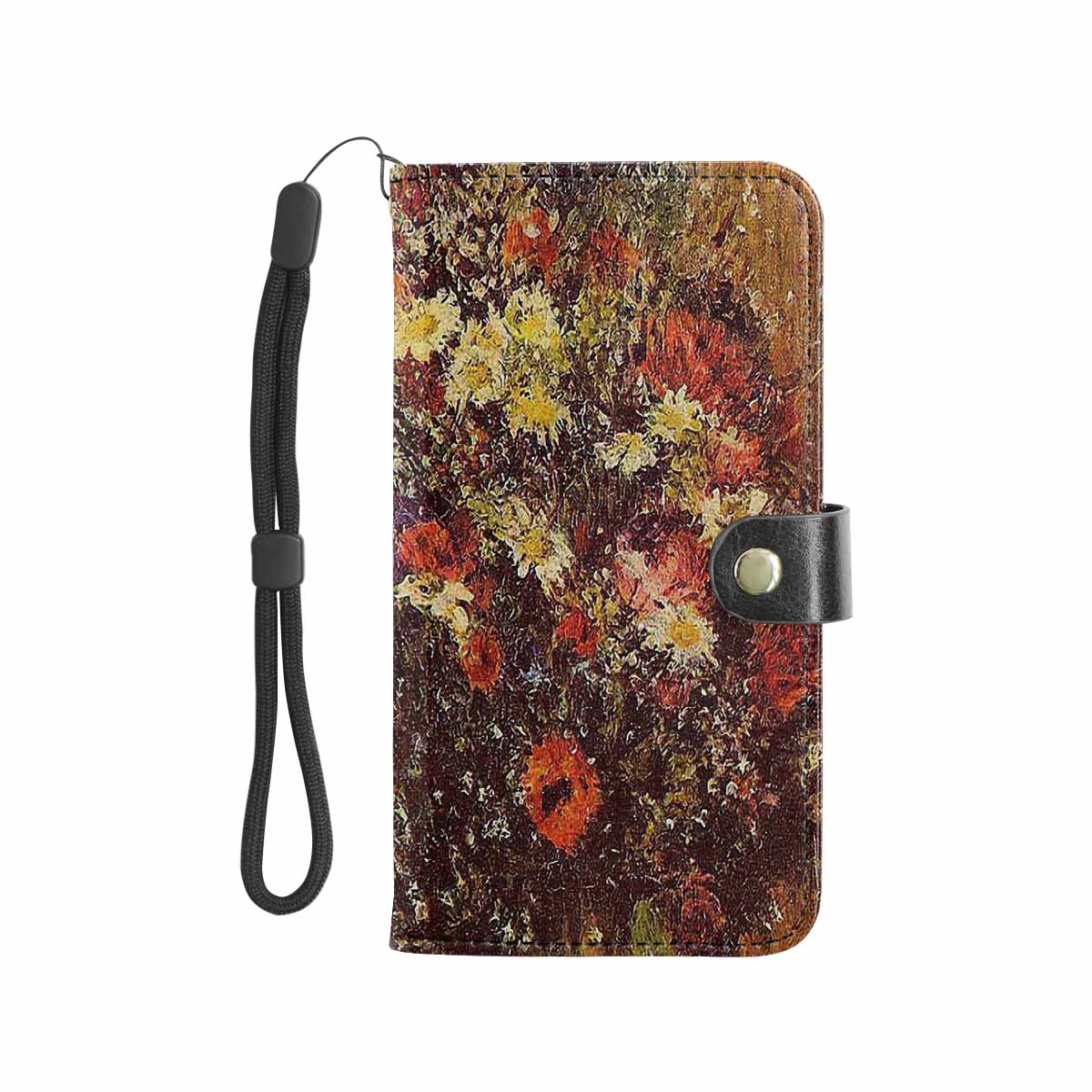 Vintage floral PU leather mobile phone purse, cell phone flip cover, Design 24