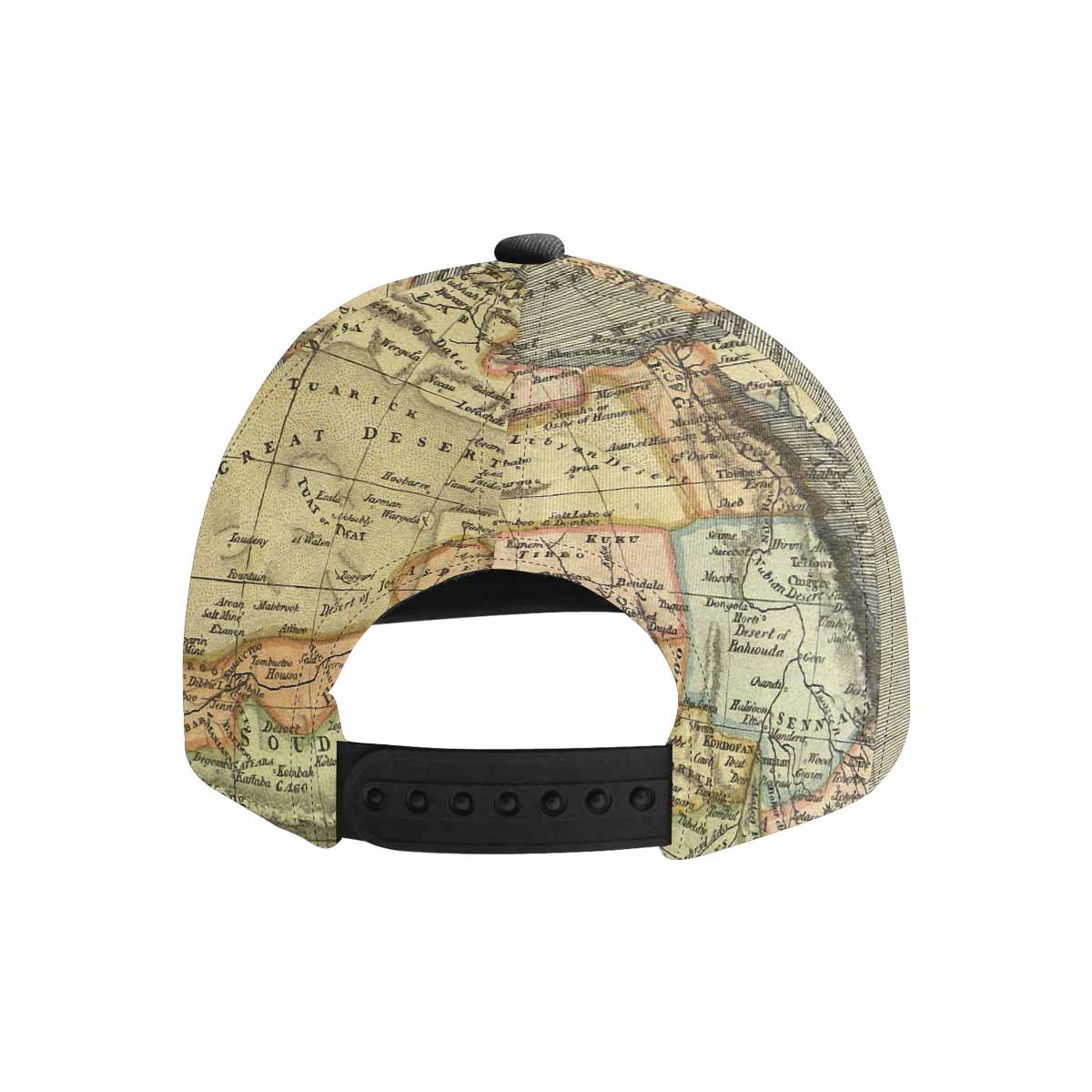 Antique Map design mens or womens deep snapback cap, trucker hat, Design 4