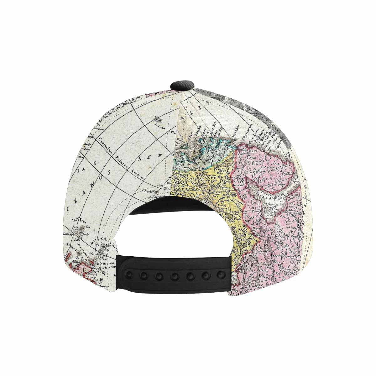 Antique Map design mens or womens deep snapback cap, trucker hat, Design 30