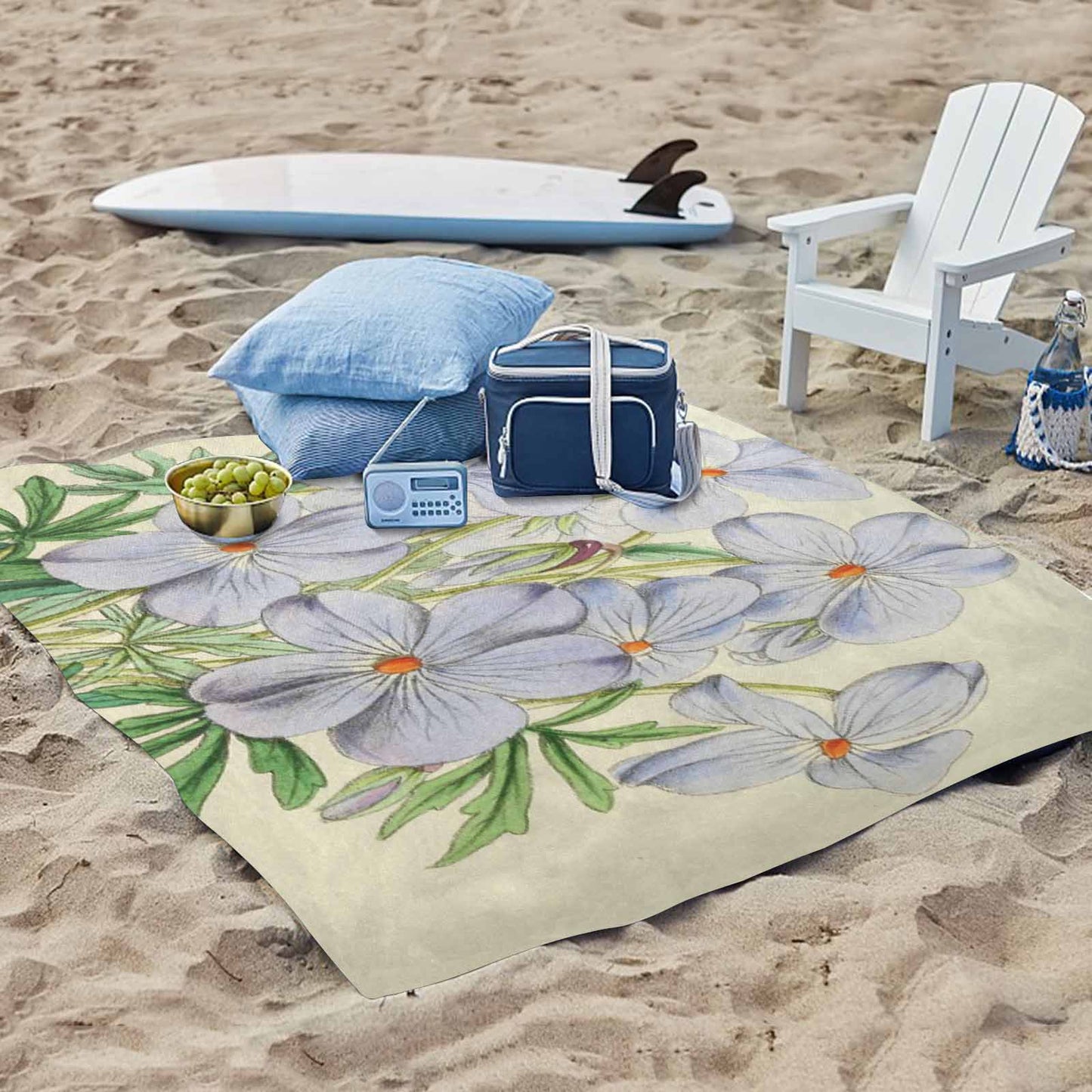 Vintage Floral waterproof picnic mat, 61 x 55in, Design 13