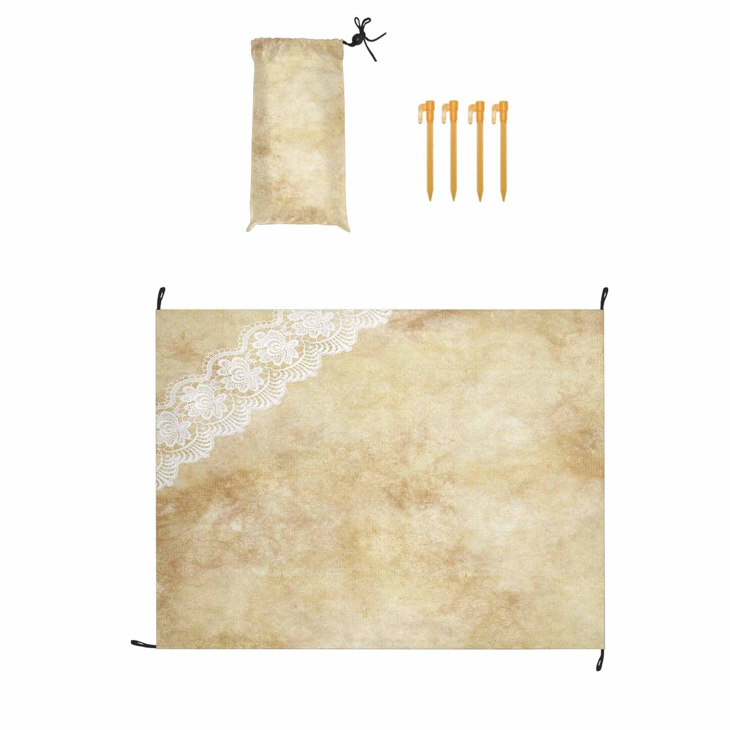 Victorian lace print waterproof picnic mat, 69 x 55in, design 29