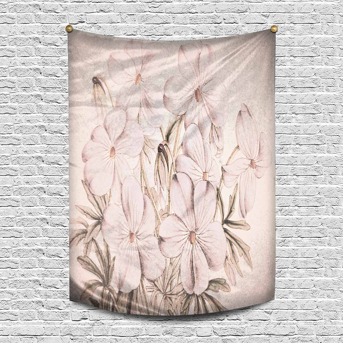 Vintage floral TAPESTRY, LARGE 60 x 80 in, Vertical, Design 13x