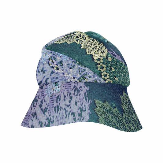 Victorian lace print, wide brim sunvisor Hat, outdoors hat, design 05