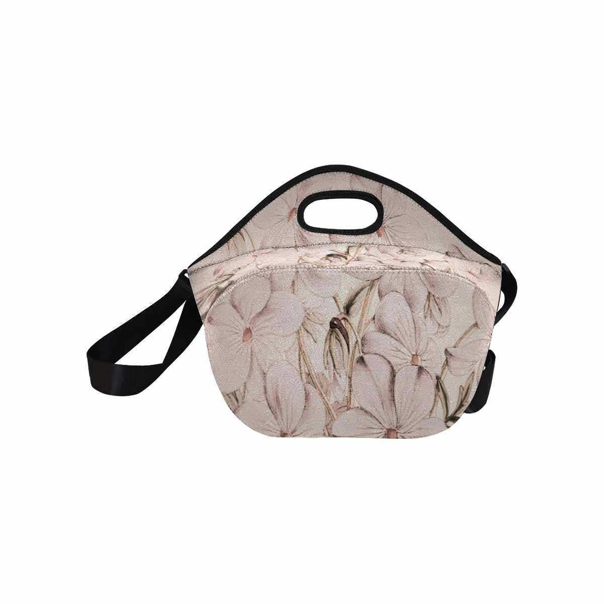 Vintage Floral print insulated lunch bag, Design 13x