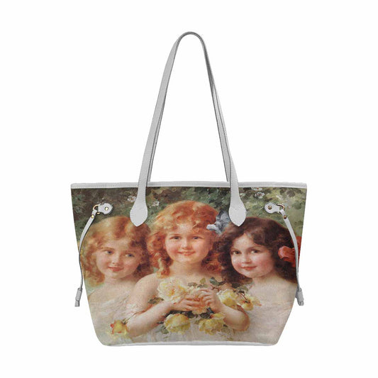 Victorian Lady Design Handbag, Model 1695361, Three Sisters, WHITE TRIM