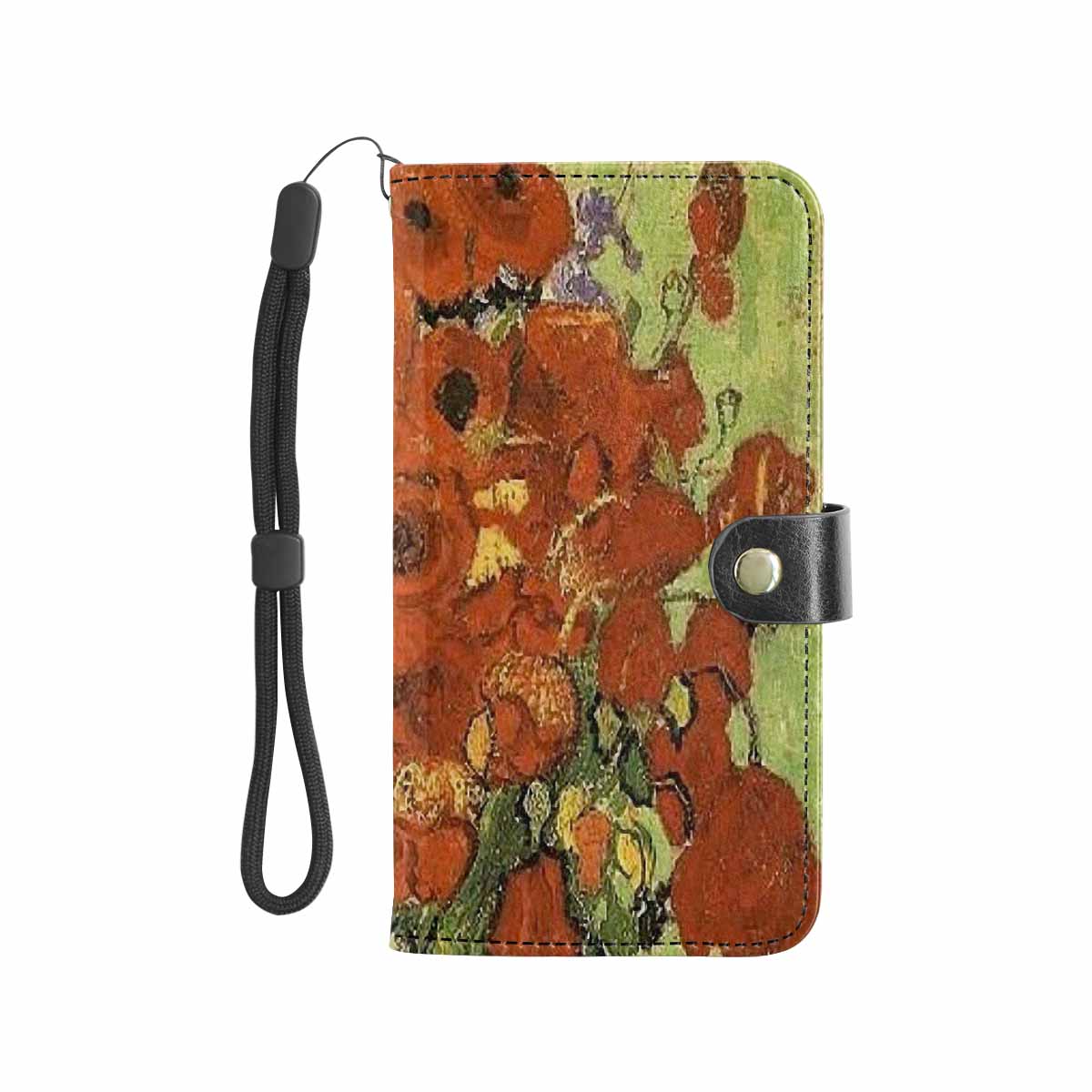 Vintage floral PU leather mobile phone purse, cell phone flip cover, Design 56