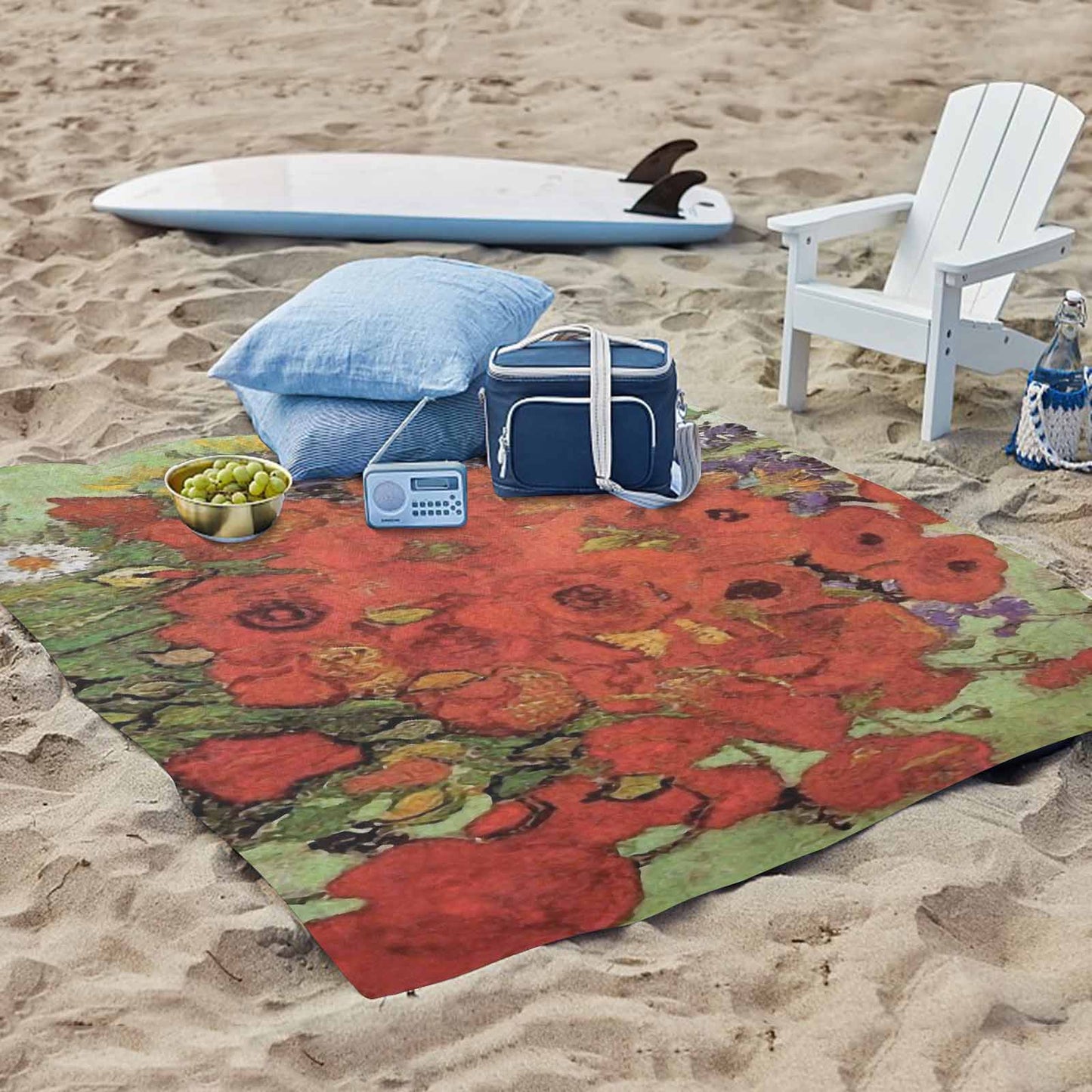 Vintage Floral waterproof picnic mat, 61 x 55in, Design 47