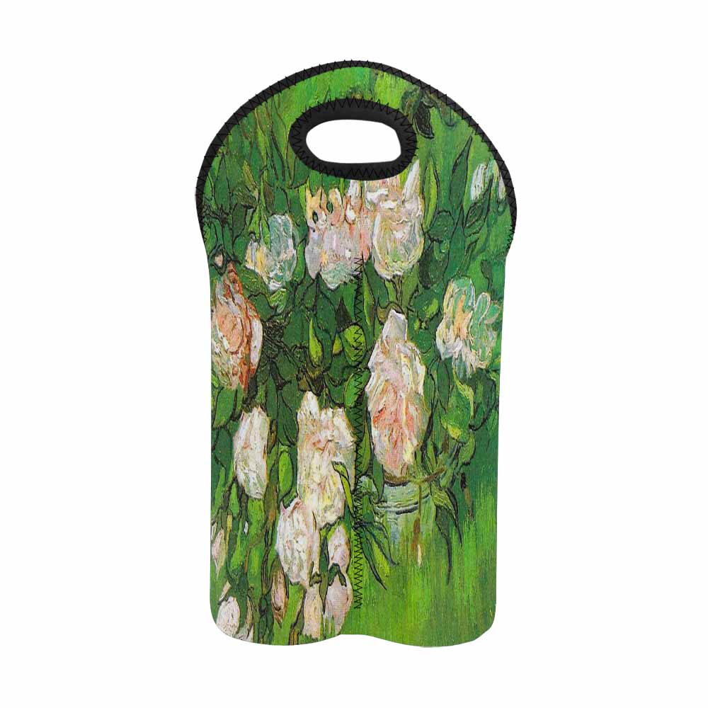 Vintage floral 2 bottle wine bag, Design 06