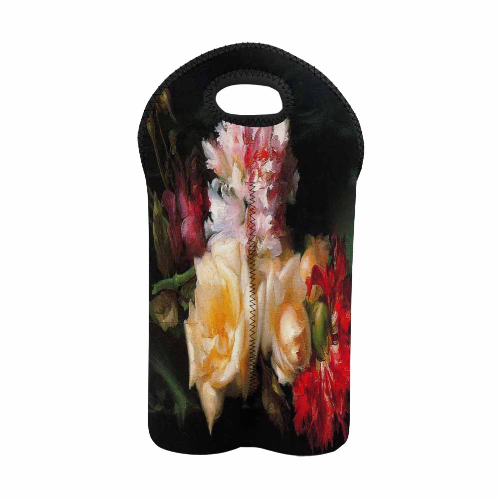 Vintage floral 2 bottle wine bag, Design 30