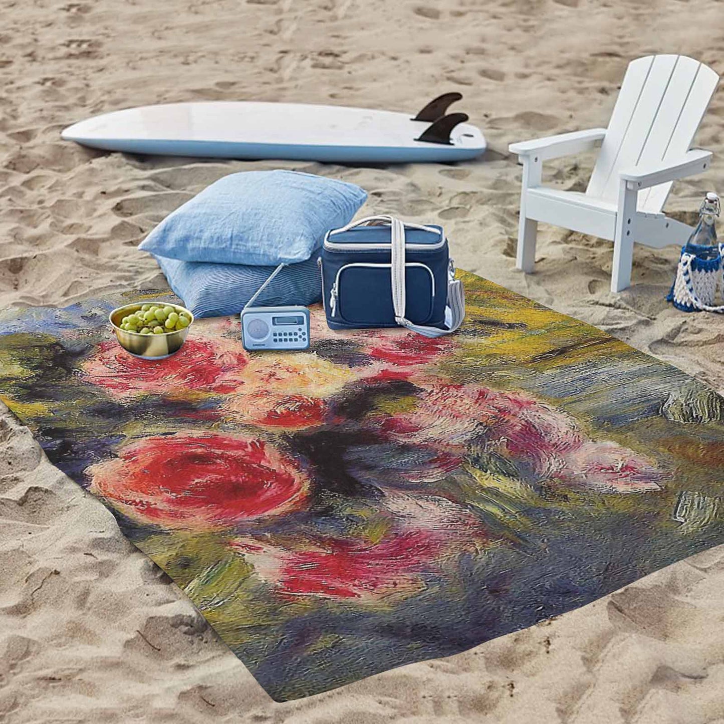 Vintage Floral waterproof picnic mat, 69 x 55in, Design 26