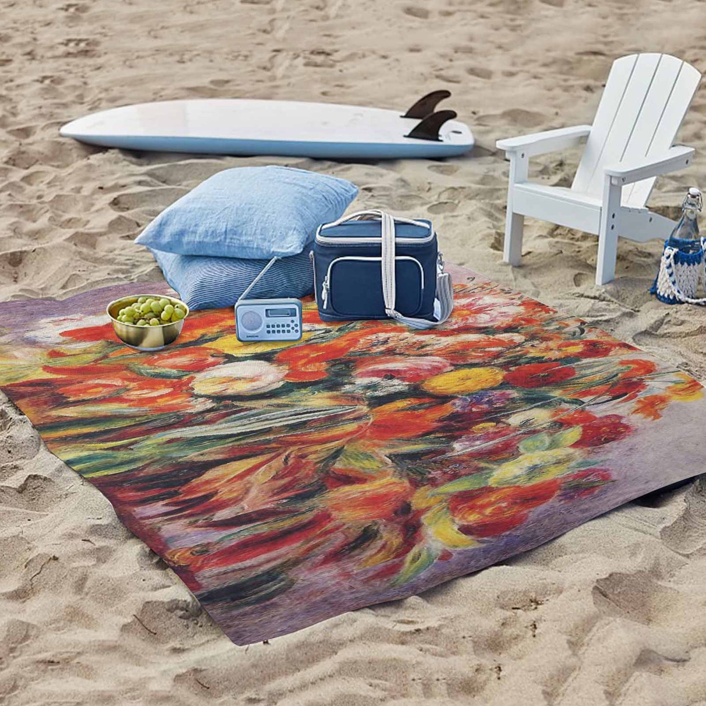 Vintage Floral waterproof picnic mat, 61 x 55in, Design 19