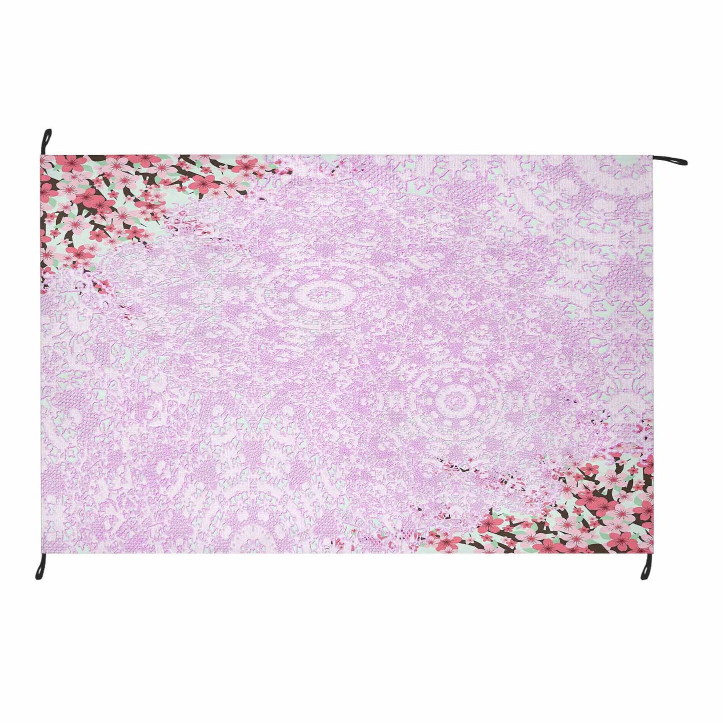 Victorian lace print waterproof picnic mat, 81 x 55in, design 09