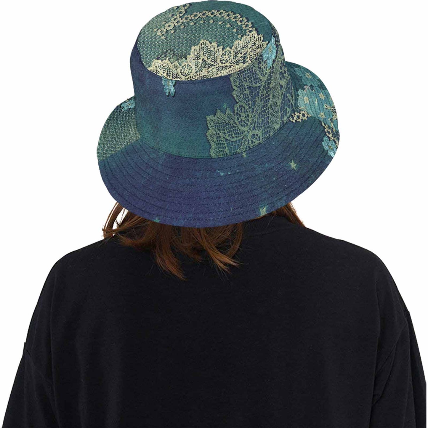 Victorian lace Bucket Hat, outdoors hat, design 04