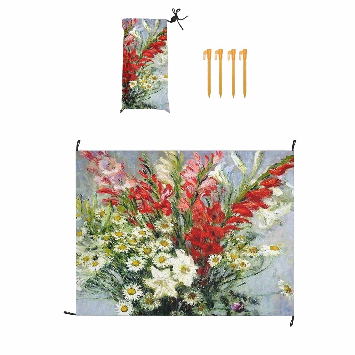 Vintage Floral waterproof picnic mat, 69 x 55in, Design 43