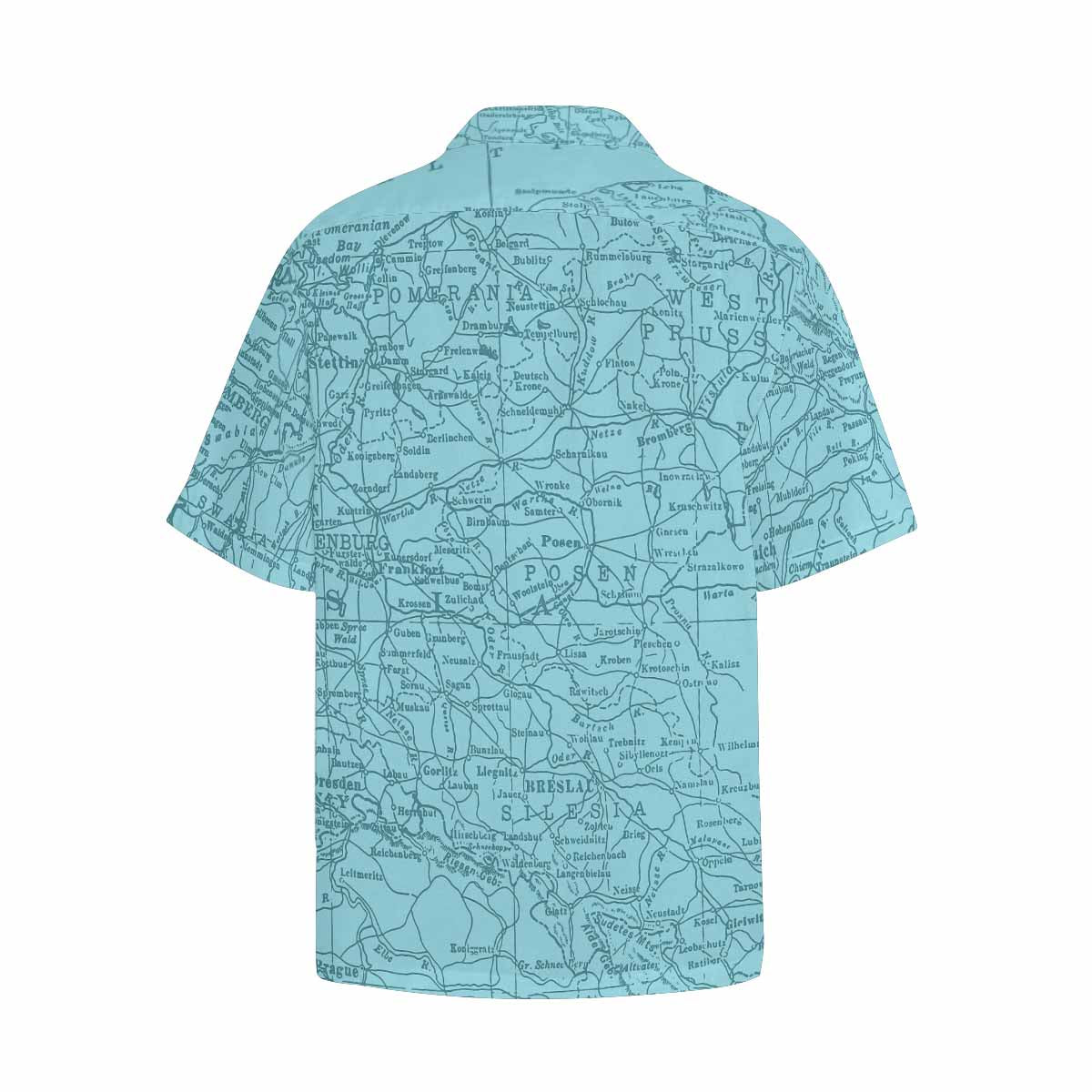 Antique Map design Hawaiian mens shirt, Design 55