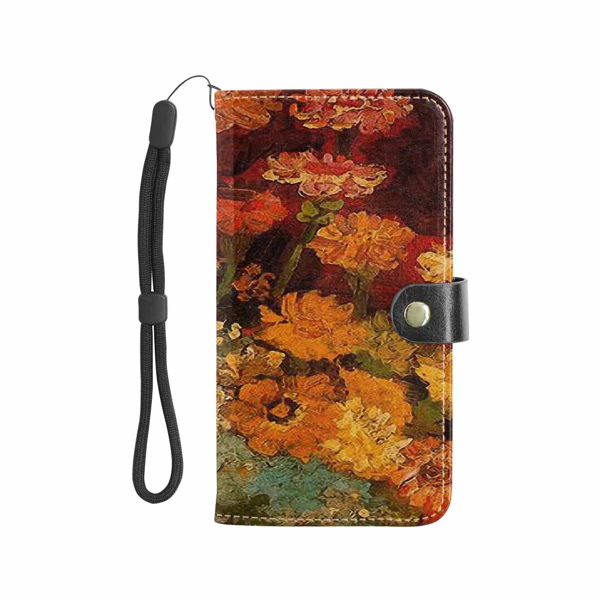 Vintage floral PU leather mobile phone purse, cell phone flip cover, Design 31