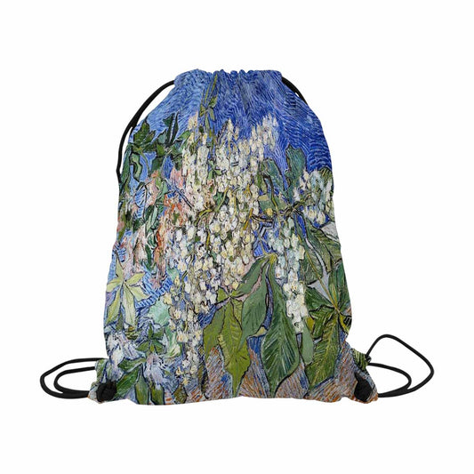 Vintage Floral print, DRAWSTRING BAG, LARGE, Design 04