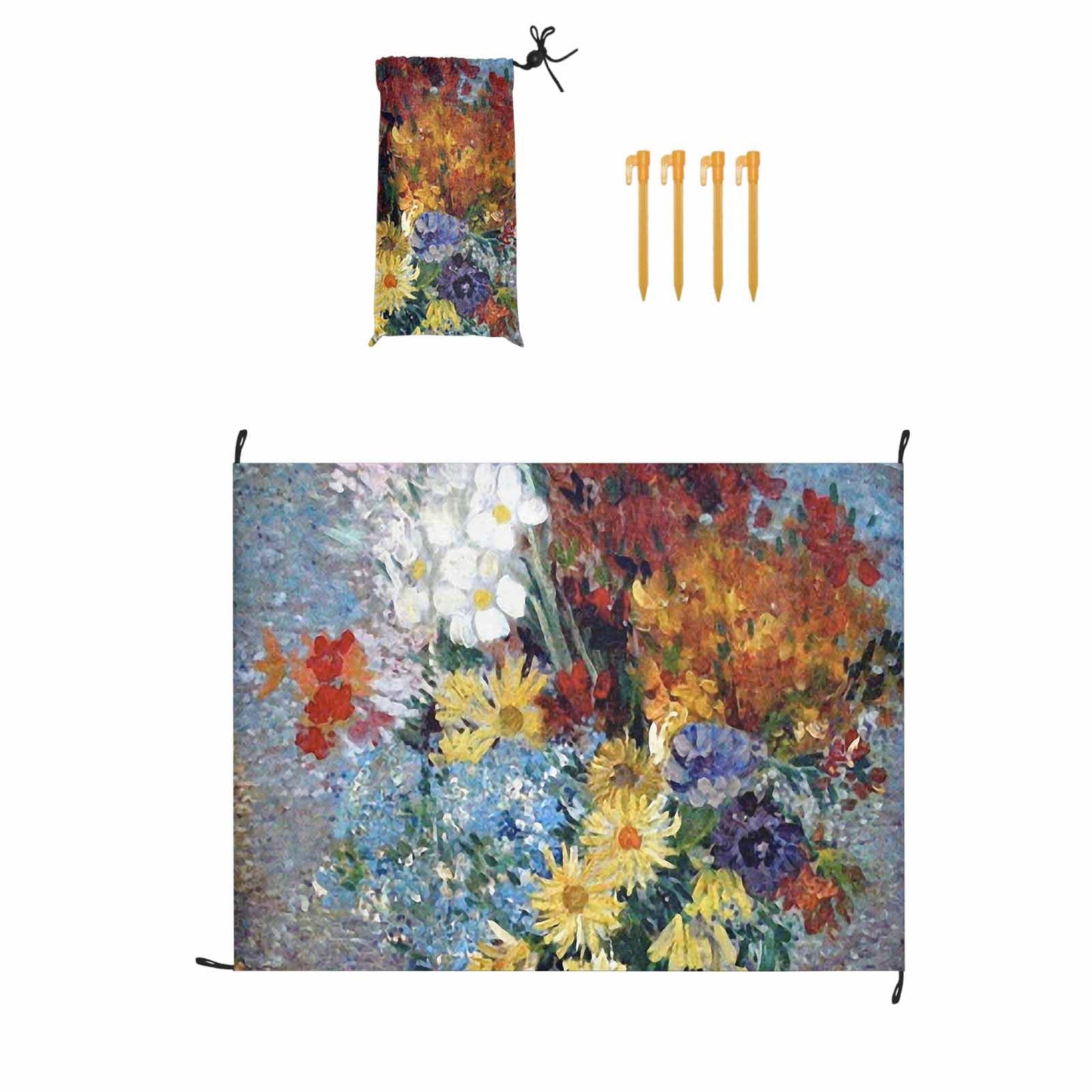 Vintage Floral waterproof picnic mat, 69 x 55in, Design 41