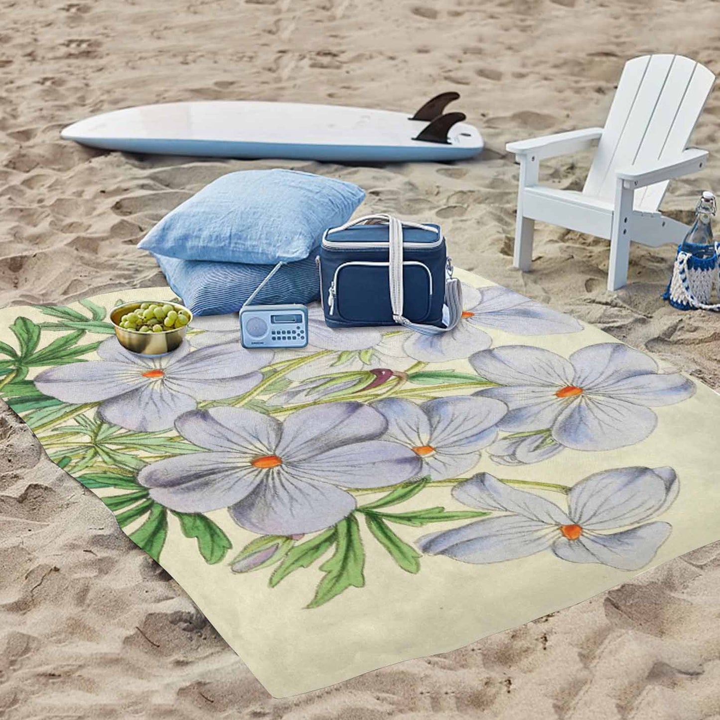 Vintage Floral waterproof picnic mat, 69 x 55in, Design 13