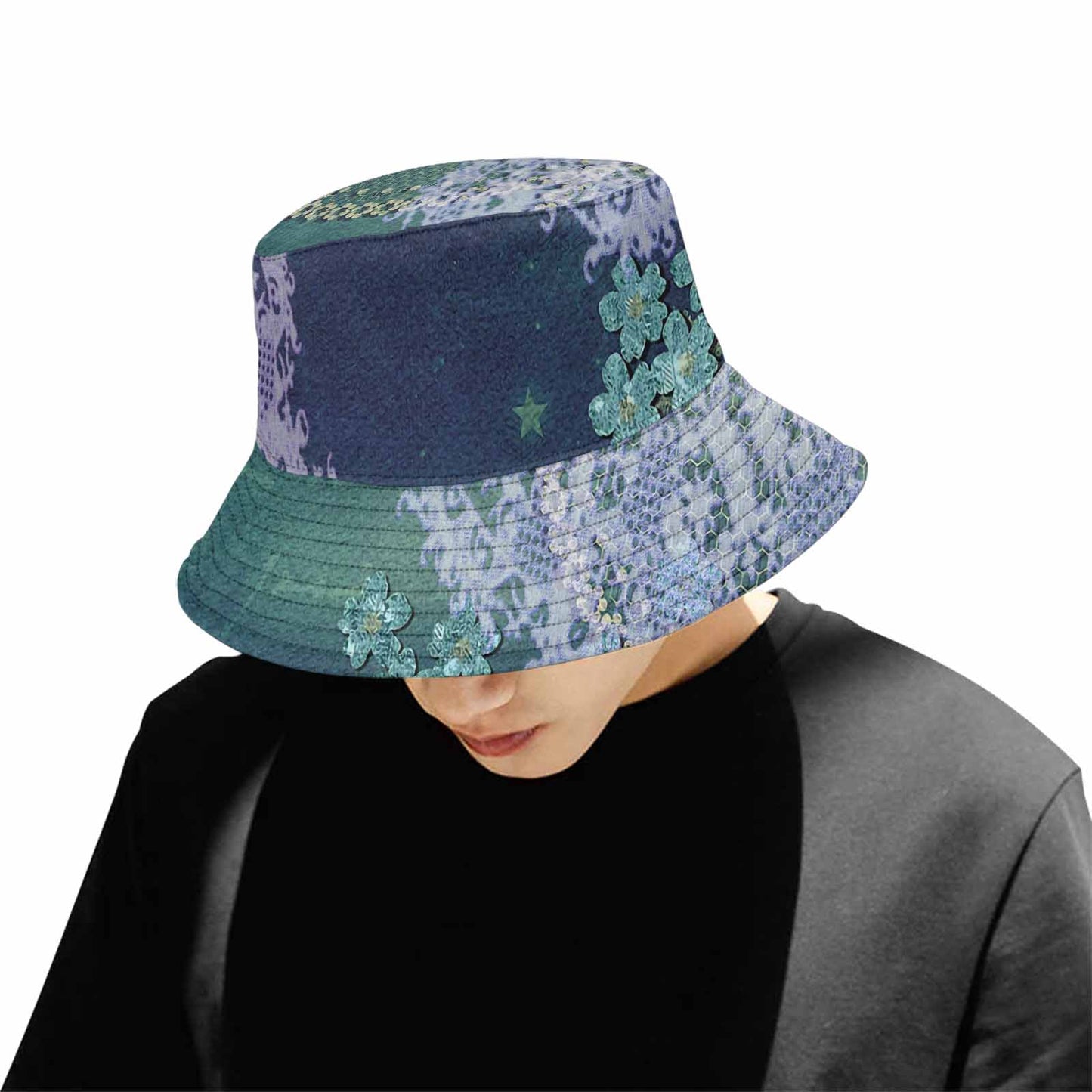 Victorian lace Bucket Hat, outdoors hat, design 05