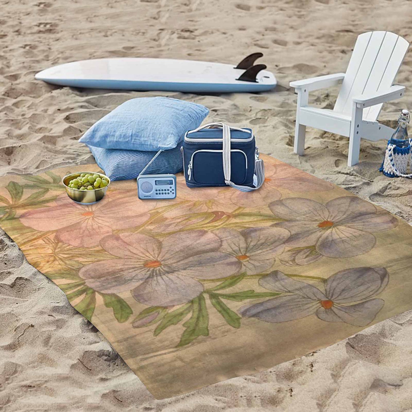 Vintage Floral waterproof picnic mat, 69 x 55in, Design 13xx