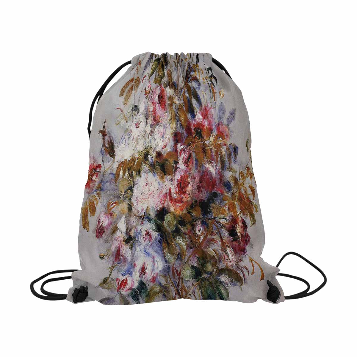 Vintage Floral print, DRAWSTRING BAG, LARGE, Design 12