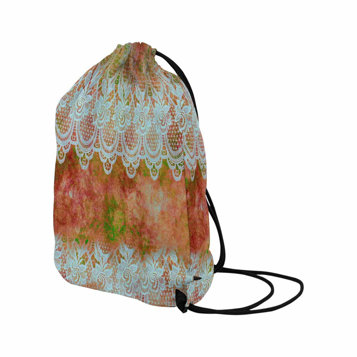 Victorian lace DRAWSTRING BAG, LARGE, design 31