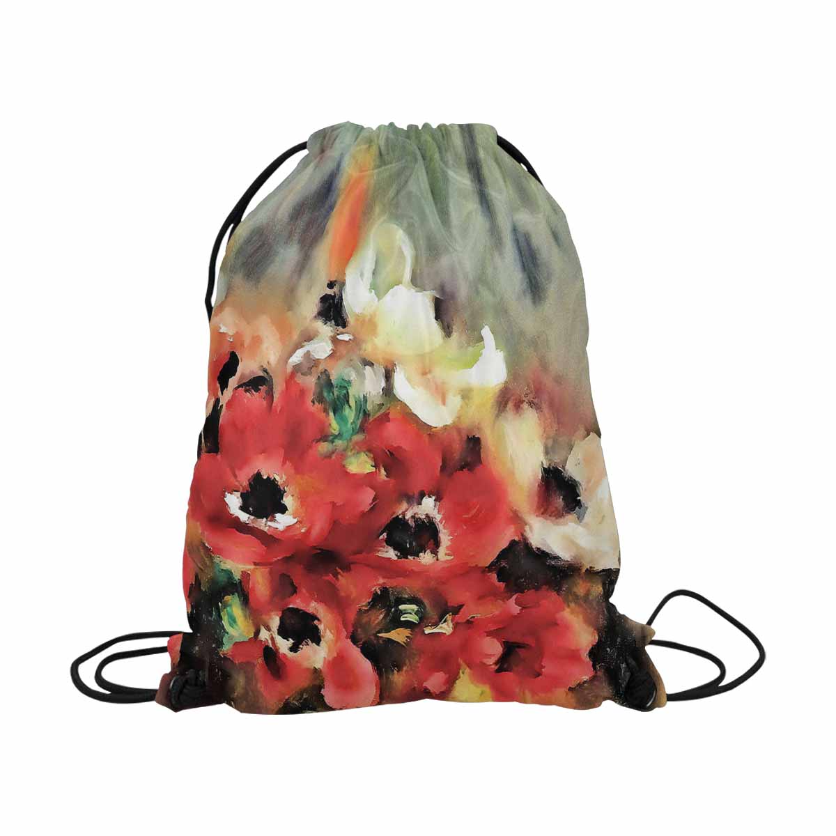 Vintage Floral print, DRAWSTRING BAG, LARGE, Design 14