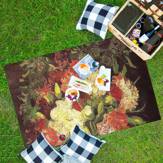 Vintage Floral waterproof picnic mat, 81 x 55in, Design 33